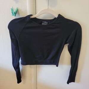 Chic Black Long Sleeve Crop Top